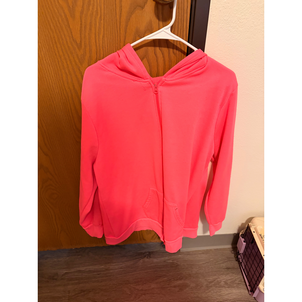 Unkown Bright Neon Pink Zipup Hoodie Size 3X - Picture 1 of 2